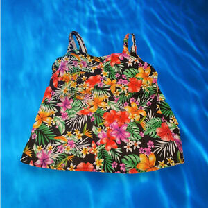 Swimsuits For All Multicolor Floral Tankini Swimsuit TOP ONLY Size 24